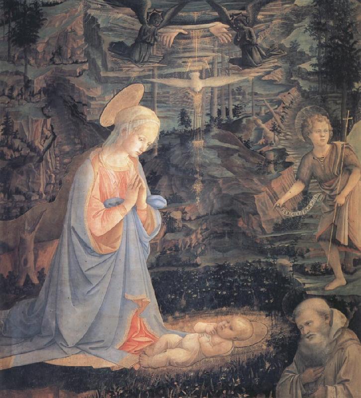 Fra Filippo Lippi The Adoration of the Infant Jesus Sweden oil painting art